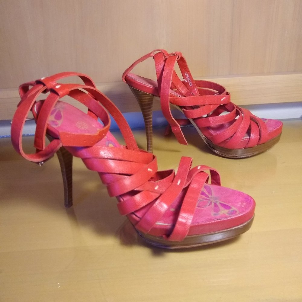 Zara Pink Leather Heels